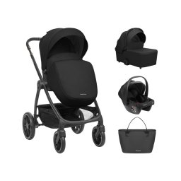 Carrito de bebé Kikkaboo 3 en 1 con capazo Modena Negro