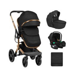 Carrito de bebé Kikkaboo 3 en 1 con capazo de plastico Irene Negro