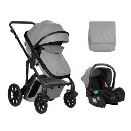 Carrito de bebé Kikkaboo 3 en 1 asiento transf. Darling Gris Claro