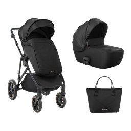 Carrito de bebé Kikkaboo 2 en 1 con capazo Thea Negro