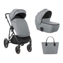 Carrito de bebé Kikkaboo 2 en 1 con capazo Thea Gris