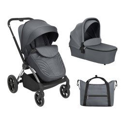 Carrito de bebé Kikkaboo 2 en 1 con capazo Kara Gris