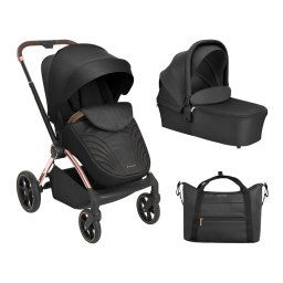 Carrito de bebé Kikkaboo 2 en 1 con capazo Kara Negro