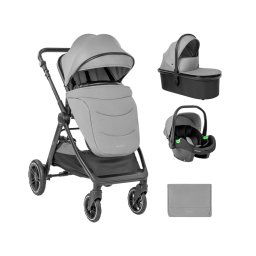 Carrito de bebé Kikkaboo 3 en 1 con capazo Ava Gris