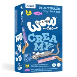 WOW Cat Creamy Snack 24 x 15 g para gatos - Pack mixto (2 variedades)