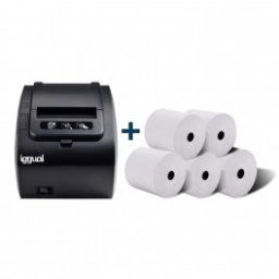 Kit Impresora de Tickets Termica Tp8002 - 5 Rollos IGGUAL IGG316641 - IGG317655 - Inside-Pc