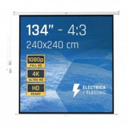 Pantalla de Proyeccion Electrica 4:3 134" 240X240cm IGGUAL PSIES240 - Inside-Pc