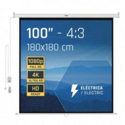Pantalla de Proyeccion Electrica 4:3 100" 180X180cm IGGUAL IGG319215 - Inside-Pc