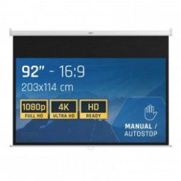 Pantalla de Proyeccion Manual 16:9 92" 203X114cm IGGUAL IGG319291 - Inside-Pc