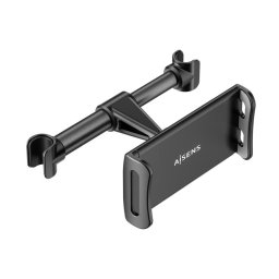 Soporte de coche Aisens AH-HA5 para reposacabezas, aluminio, 360º, extensible 12-21 cm, negro