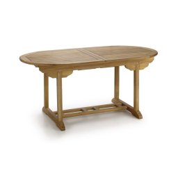 Mesa Ovalada Extensible Teca Para Jardin Serie Snick