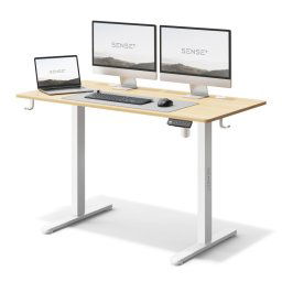 SENSE7 Nojo Escritorio Regulable Eléctrica con Motor 120x60 Blanco/Marrón claro