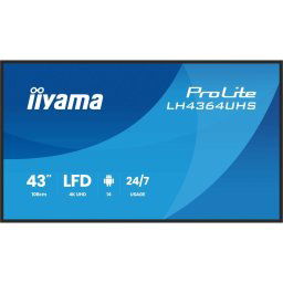 Pantalla señalización digital iiyama LH4364UHS-B1AG 43″ 4K Ultra HD LED Android 24/7 WiFi
