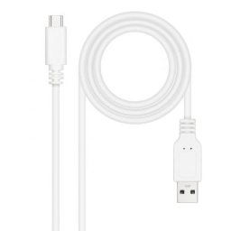 Cable Nanocable 10.01.2101-W USB-C a USB-A 1m 3A Blanco Certificación USB-IF Retail