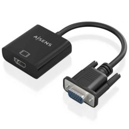 Cable Conversor AISENS A115-0873 VGA HDMI Audio Jack MicroUSB 20cm Negro