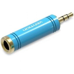Adaptador Jack Vention VAB-S04-L 3.5mm Macho a 6.5mm Hembra Azul 24K Chapado en Oro