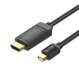 Cable Conversor Vention HAHBH Mini Displayport HDMI 2m Negro 4K Enchapado en Oro