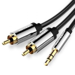 Cable Vention BCFBF 3.5mm Jack a 2x RCA 1m Negro alta fidelidad