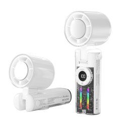 Ventilador de Mano Klack Mini JF158 5 Velocidades Luz LED 4000mAh Enfriamiento USB-C
