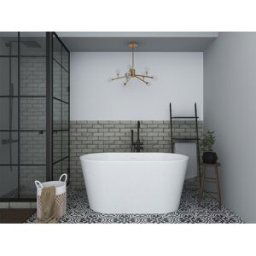 Unique Bañera exenta ovalada - 180 L - 130 x 71 x 58 cm - Blanco - Acrílico - APOGON