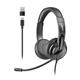 Auriculares NGS con cable USB-C y USB-A, micrófono flexible y filtrado de ruidos