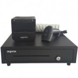 Pack TPV Approx appPOSPACK4180-2D - Cajon Portamonedas + Impresora Tickets + Lector de Codigos - Rollos Termicos - Inside-Pc