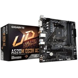 Placa Base Gigabyte A520 Micro-ATX AM4 A520M DS3H AC WiFi 5 DDR4 PCIe M.2