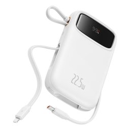 Power Bank Baseus Qpow2 10000mAh 22.5W Dual-Cable Display Blanco Polímero Litio