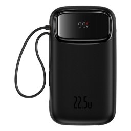 Powerbank Baseus QPOW 2 10000 mAh 22.5W Litio Negro Dual Cable