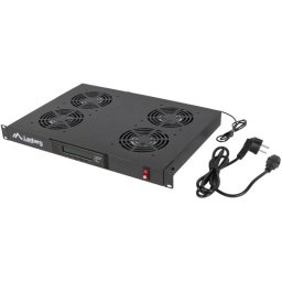 Panel de Ventilación Lanberg AK-1503-B 1U 19" 4 Ventiladores LCD Termostato Negro