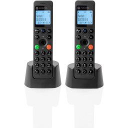 Teléfono DECT Motorola inalámbrico negro para mayores con altavoz y pantalla 1.6″