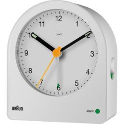 BRAUN BC22W - Reloj despertador analógico de cuarzo blanco