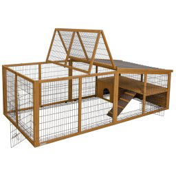 Kerbl Pet Recinto con techo de plástico y barrera antifugas - 220 x 115 x 75 cm (L x An x Al)