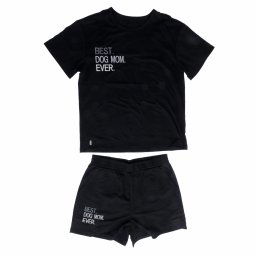 TIAKI Pet & Parent Pijama con outfit a juego, negro - Pijama para padres de perros, talla S
