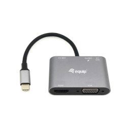 Equip Adaptador USB-C 5 en 1 HDMI 4K/VGA/USB 3.0/USB-C Negro