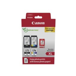 Cartucho Canon PG-575XL + CL-576XL Multipack XL Negro Tricolor + 50 Hojas Fotográficas