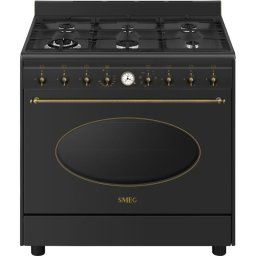 Cocina Smeg Coloniale CO96GMA9 Antracita 6 zonas gas Horno 115L Vapor Clean Estilo Retro
