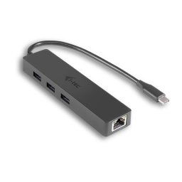 Hub USB-C i-tec Advance Slim 3 Puertos USB 3.0 + Adaptador Gigabit Ethernet, negro