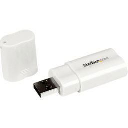 STARTECH.COM ST ICUSBAUDIO - Tarjeta de sonido, externa, USB 2,0 tipo A, blanco