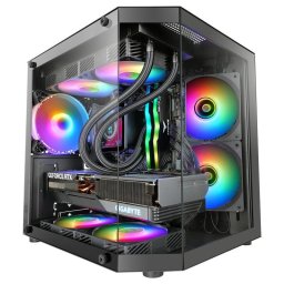Mars Gaming Mc-3tlite Caja Gaming Microatx Triple Cristal Templado Ventilador Frgb 120mm Negro