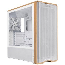 Caja PC Lian Li Lancool 217 Blanco Acero Madera Cristal Templado aRGB