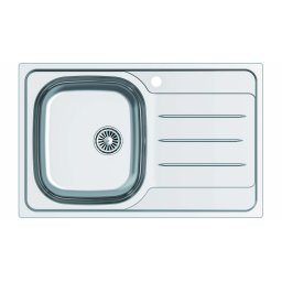 CATA Fregadero sobre encimera 02625016. CDL-1 ED. Una cubeta. con escurridor. Inoxidable. acabado acero. Para mueble de 45 cm