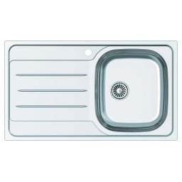 CATA Fregadero sobre encimera 02625018. CDP-1 EI. Una cubeta. con escurridor. Inoxidable. acabado acero. Para mueble de 45 cm