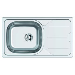 CATA Fregadero sobre encimera CDS-1 REV /A. 02625021. Una cubeta. con escurridor. Inoxidable. acabado acero. Para mueble de 45