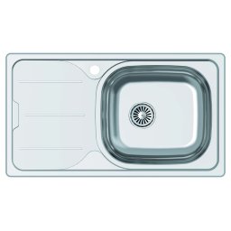 CATA Fregadero sobre encimera CDS-1 EI /A. 02625022. Una cubeta. con escurridor. Inoxidable. acabado acero. Para mueble de 45