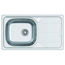 CATA Fregadero sobre encimera CDS-1 ED /A. 02625023. Una cubeta. con escurridor. Inoxidable. acabado acero. Para mueble de 45