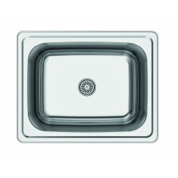 CATA Fregadero sobre encimera 02625026. CSS 60-1. Una cubeta. Inoxidable. acabado acero. Para mueble de 60 cm