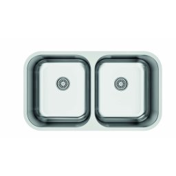 CATA Fregadero bajo encimera 02625008. CB-2. Dos cubetas. acabado acero. Para mueble de 90 cm
