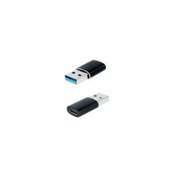 Adaptador USB-A 3.1 Nanocable 10.02.0012 USB-A Macho a USB-C Hembra Negro OTG 30mm