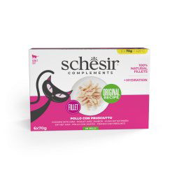 Schesir Complements en gelatina 6 x 70 g - Pollo con jamón